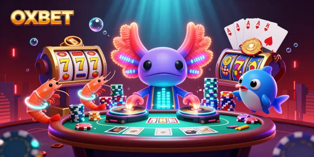Spin and win with OXBET's vibrant online casino gameplay featuring colorful characters and rich elements.