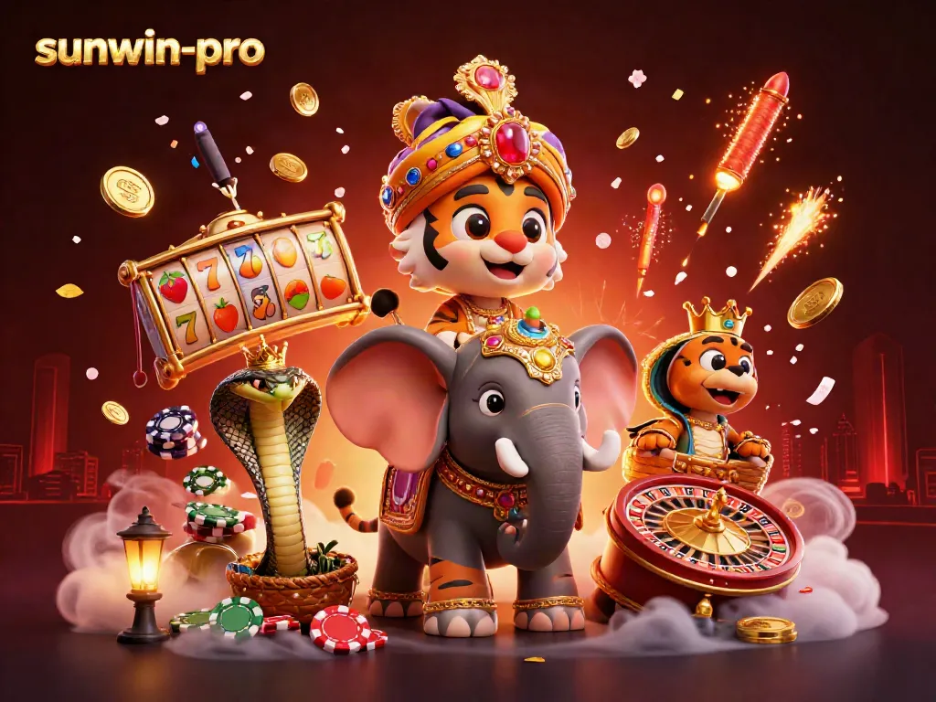 Experience the thrilling visuals of sunwin-pro, featuring vibrant casino elements and iconic characters.