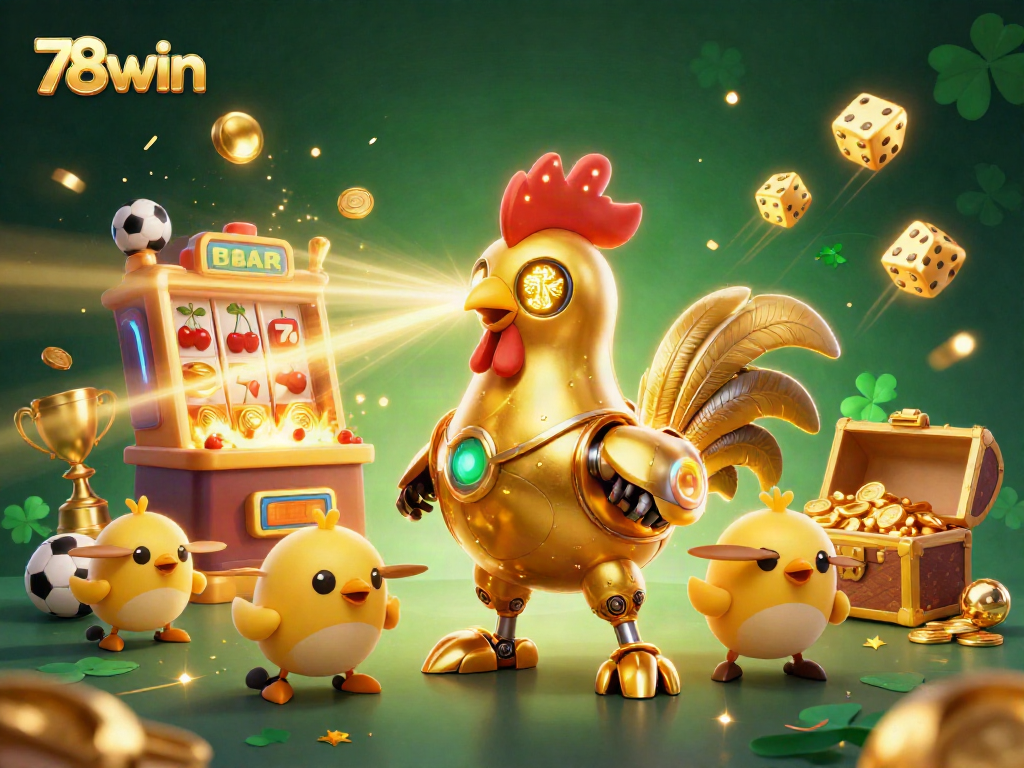 Experience thrilling action with 78win as golden jackpots and sports symbols abound.