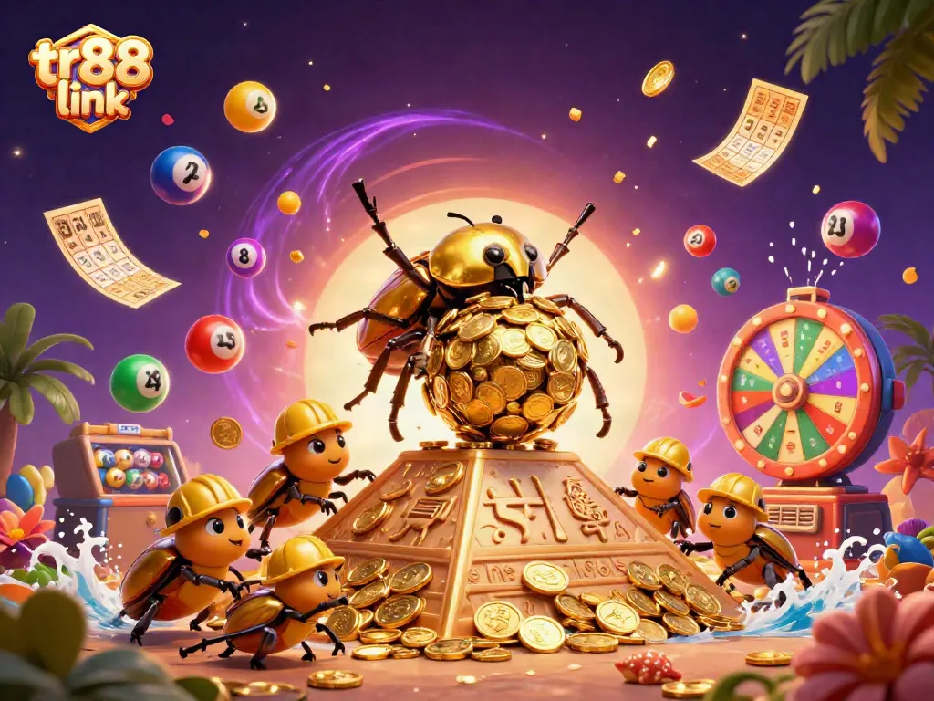 Boost your wins with the tr88 link; a golden scene encapsulating lottery thrills.