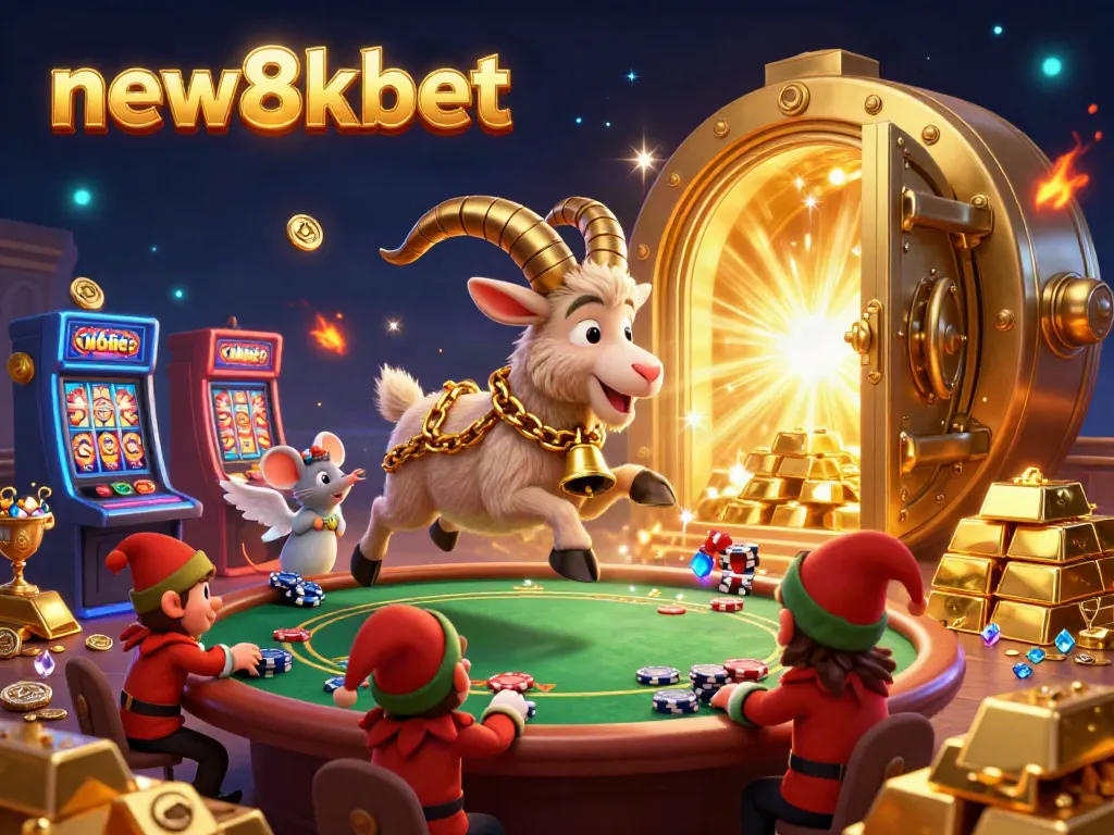 Experience thrilling action at new8kbet's vibrant casino with Krampus and elf characters stealing the show.