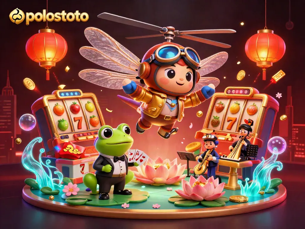 Experience the excitement of polostoto with a vibrant casino scene featuring dynamic characters and games.