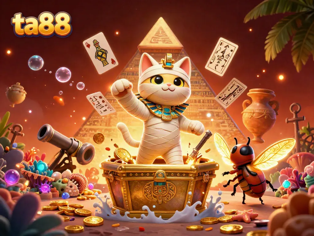 Experience thrilling online gaming at ta88 with colorful characters and casino elements.
