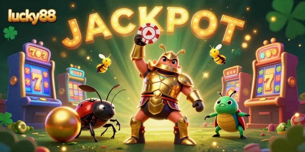 Spin to win with lucky88 slot machines featuring cartoon characters and bright visuals