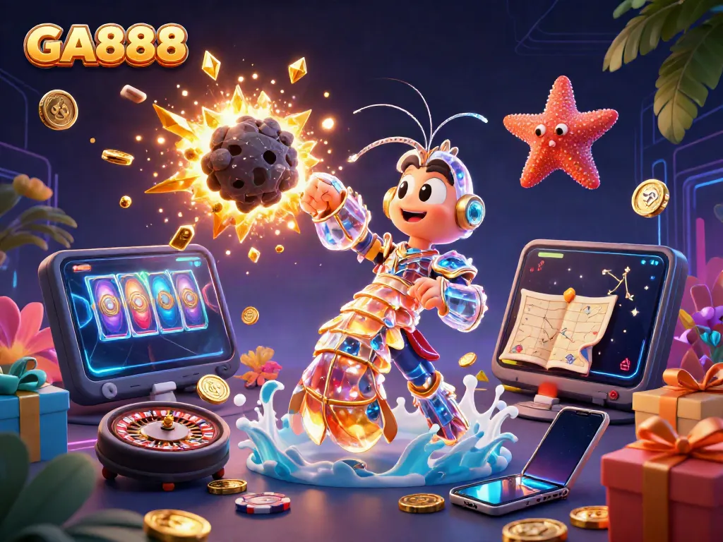 Experience thrilling gaming action at GA888 with vibrant slot games and dynamic characters.