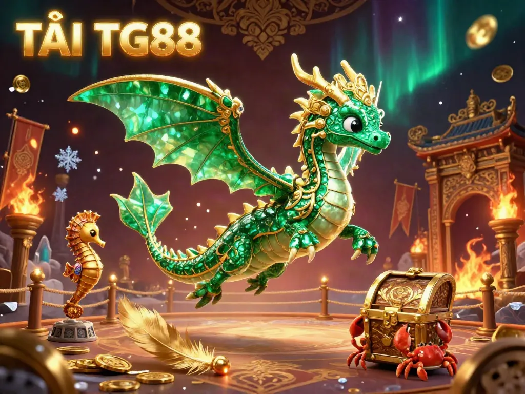 TẢI TG88 to experience thrilling casino adventures in an enchanting 3D dragon scene.