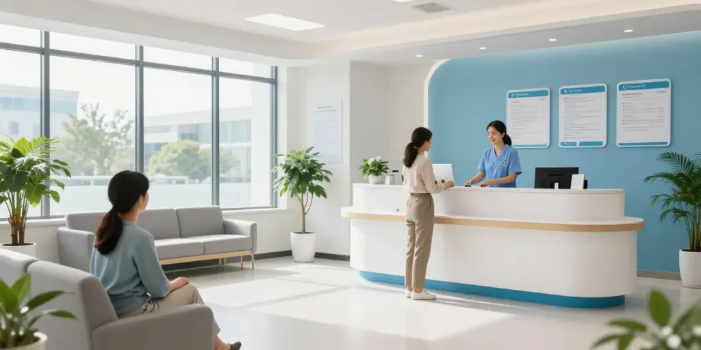 A bright medical clinic environment promoting patient care and wellness with trusted healthcare providers, emphasizing situs gacor.