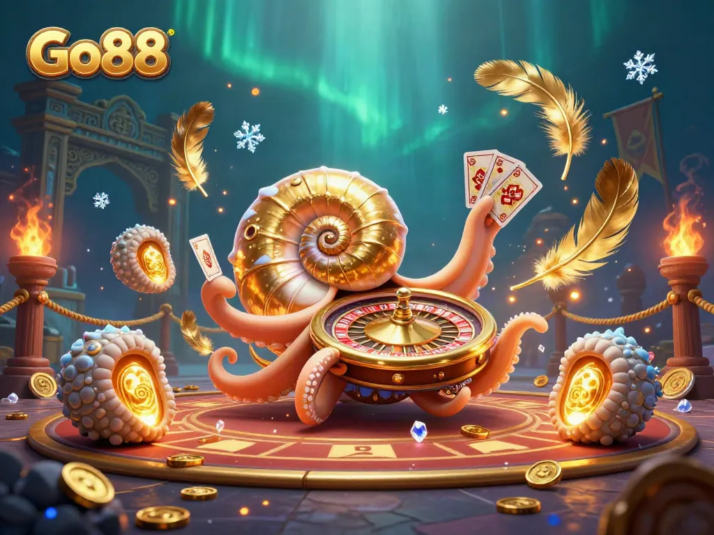 Spin the Go88 roulette with the ancient nautilus as your guide in a vibrant casino adventure.