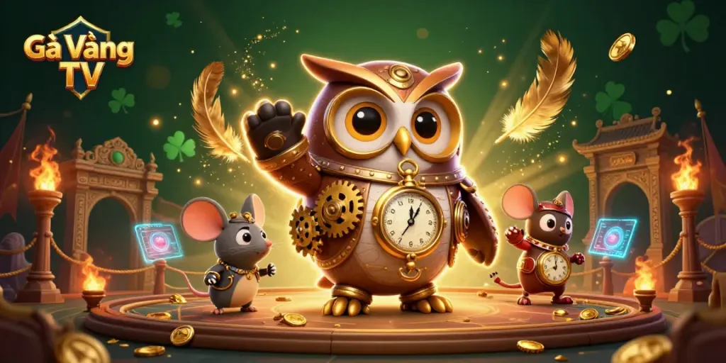Experience thrilling action with Gà Vàng TV's spectacular gaming scene filled with vibrant casino elements.