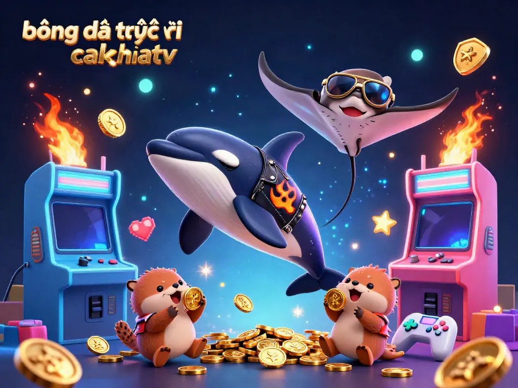Experience the excitement of bóng đá trực tuyến cakhiatv with a vibrant 3D scene of sea creatures enjoying casino-style gaming.