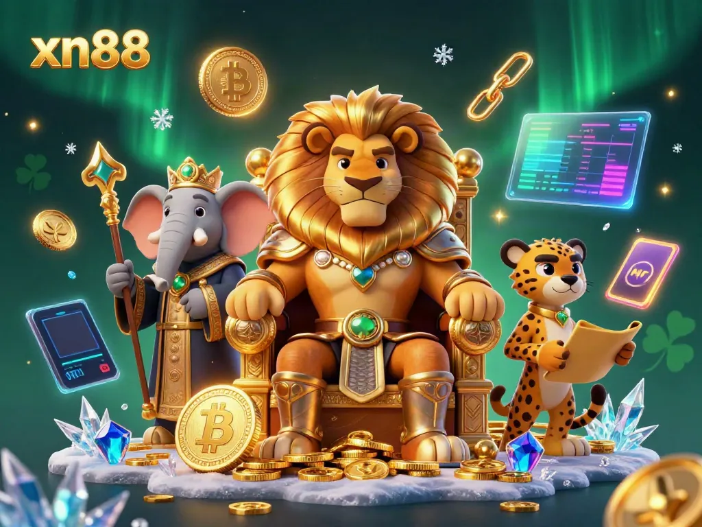 Engage with xn88's exciting casino experience featuring a lion king, elephant advisor, and cheetah messenger.