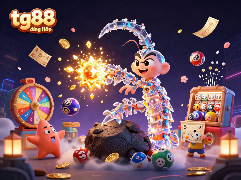 Playing the lottery in style with tg88 đăng nhập, featuring vibrant games and dynamic characters.
